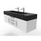Castello Usa Nile 60" Wall Mounted White Vanity With Black Top And Brushed Nickel Handles CB-MC-60W-BN-2053-BL - alternate 2